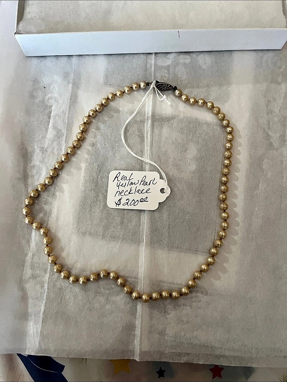 Gold Cultured Pearl Bead Necklace